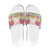Hawaii Palaka Slide Sandals Yellow Tribal Pattern With Tropical Flowers - Polynesian Pride