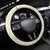 Hawaii Palaka Steering Wheel Cover Yellow Tribal Pattern With Tropical Flowers - Polynesian Pride