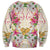 Hawaii Palaka Sweatshirt Yellow Tribal Pattern With Tropical Flowers - Polynesian Pride