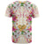 Hawaii Palaka T Shirt Yellow Tribal Pattern With Tropical Flowers - Polynesian Pride
