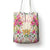 Hawaii Palaka Tote Bag Yellow Tribal Pattern With Tropical Flowers - Polynesian Pride