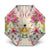 Hawaii Palaka Umbrella Yellow Tribal Pattern With Tropical Flowers - Polynesian Pride