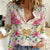 Hawaii Palaka Women Casual Shirt Yellow Tribal Pattern With Tropical Flowers - Polynesian Pride