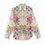 Hawaii Palaka Women Casual Shirt Yellow Tribal Pattern With Tropical Flowers - Polynesian Pride