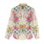 Hawaii Palaka Women Casual Shirt Yellow Tribal Pattern With Tropical Flowers - Polynesian Pride