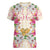 Hawaii Palaka Women V-Neck T-Shirt Yellow Tribal Pattern With Tropical Flowers - Polynesian Pride