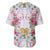 Hawaii Palaka Baseball Jersey White Tribal Pattern With Tropical Flowers - Polynesian Pride