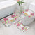 Hawaii Palaka Bathroom Set White Tribal Pattern With Tropical Flowers - Polynesian Pride