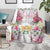 Hawaii Palaka Blanket White Tribal Pattern With Tropical Flowers - Polynesian Pride