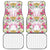 Hawaii Palaka Car Mats White Tribal Pattern With Tropical Flowers - Polynesian Pride
