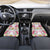 Hawaii Palaka Car Mats White Tribal Pattern With Tropical Flowers - Polynesian Pride