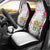 Hawaii Palaka Car Seat Cover White Tribal Pattern With Tropical Flowers - Polynesian Pride