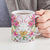 Hawaii Palaka Ceramic Mug White Tribal Pattern With Tropical Flowers - Polynesian Pride