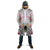 Hawaii Palaka Cloak White Tribal Pattern With Tropical Flowers - Polynesian Pride