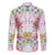 Hawaii Palaka Family Matching Long Sleeve Bodycon Dress and Hawaiian Shirt White Tribal Pattern With Tropical Flowers - Polynesian Pride
