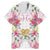 Hawaii Palaka Family Matching Mermaid Dress and Hawaiian Shirt White Tribal Pattern With Tropical Flowers - Polynesian Pride