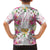 Hawaii Palaka Family Matching Short Sleeve Bodycon Dress and Hawaiian Shirt White Tribal Pattern With Tropical Flowers - Polynesian Pride