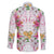 Hawaii Palaka Family Matching Summer Maxi Dress and Hawaiian Shirt White Tribal Pattern With Tropical Flowers - Polynesian Pride
