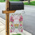 Hawaii Palaka Garden Flag White Tribal Pattern With Tropical Flowers - Polynesian Pride