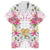 Hawaii Palaka Hawaiian Shirt White Tribal Pattern With Tropical Flowers - Polynesian Pride