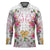 Hawaii Palaka Hockey Jersey White Tribal Pattern With Tropical Flowers - Polynesian Pride