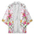 Hawaii Palaka Kimono White Tribal Pattern With Tropical Flowers - Polynesian Pride