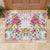 Hawaii Palaka Rubber Doormat White Tribal Pattern With Tropical Flowers - Polynesian Pride
