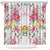 Hawaii Palaka Shower Curtain White Tribal Pattern With Tropical Flowers - Polynesian Pride