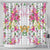 Hawaii Palaka Shower Curtain White Tribal Pattern With Tropical Flowers - Polynesian Pride
