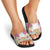 Hawaii Palaka Slide Sandals White Tribal Pattern With Tropical Flowers - Polynesian Pride