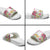 Hawaii Palaka Slide Sandals White Tribal Pattern With Tropical Flowers - Polynesian Pride