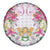 Hawaii Palaka Spare Tire Cover White Tribal Pattern With Tropical Flowers - Polynesian Pride