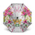 Hawaii Palaka Umbrella White Tribal Pattern With Tropical Flowers - Polynesian Pride