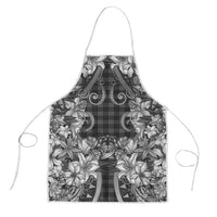 Hawaii Palaka Apron Black Tribal Pattern With Tropical Flowers - Polynesian Pride