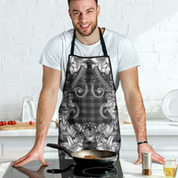 Hawaii Palaka Apron Black Tribal Pattern With Tropical Flowers - Polynesian Pride