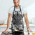 Hawaii Palaka Apron Black Tribal Pattern With Tropical Flowers - Polynesian Pride