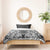 Hawaii Palaka Bedding Set Black Tribal Pattern With Tropical Flowers - Polynesian Pride