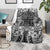 Hawaii Palaka Blanket Black Tribal Pattern With Tropical Flowers - Polynesian Pride