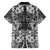 Hawaii Palaka Family Matching Off The Shoulder Long Sleeve Dress and Hawaiian Shirt Black Tribal Pattern With Tropical Flowers - Polynesian Pride