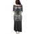 Hawaii Palaka Family Matching Puletasi and Hawaiian Shirt Black Tribal Pattern With Tropical Flowers - Polynesian Pride
