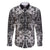 Hawaii Palaka Family Matching Short Sleeve Bodycon Dress and Hawaiian Shirt Black Tribal Pattern With Tropical Flowers - Polynesian Pride