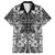 Hawaii Palaka Family Matching Summer Maxi Dress and Hawaiian Shirt Black Tribal Pattern With Tropical Flowers - Polynesian Pride