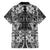 Hawaii Palaka Family Matching Tank Maxi Dress and Hawaiian Shirt Black Tribal Pattern With Tropical Flowers - Polynesian Pride