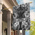 Hawaii Palaka Garden Flag Black Tribal Pattern With Tropical Flowers - Polynesian Pride