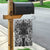 Hawaii Palaka Garden Flag Black Tribal Pattern With Tropical Flowers - Polynesian Pride