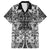 Hawaii Palaka Hawaiian Shirt Black Tribal Pattern With Tropical Flowers - Polynesian Pride