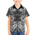 Hawaii Palaka Hawaiian Shirt Black Tribal Pattern With Tropical Flowers - Polynesian Pride