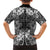 Hawaii Palaka Hawaiian Shirt Black Tribal Pattern With Tropical Flowers - Polynesian Pride
