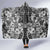 Hawaii Palaka Hooded Blanket Black Tribal Pattern With Tropical Flowers - Polynesian Pride