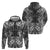 Hawaii Palaka Hoodie Black Tribal Pattern With Tropical Flowers - Polynesian Pride